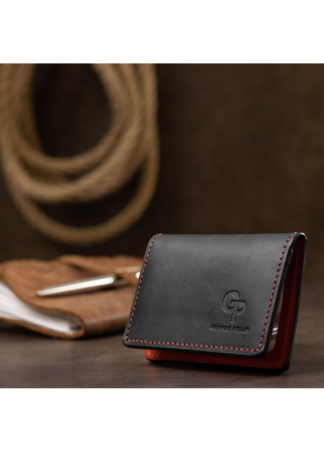 Шкіряна обкладинка для документів 10х7,5х1 см Grande Pelle (252416161)