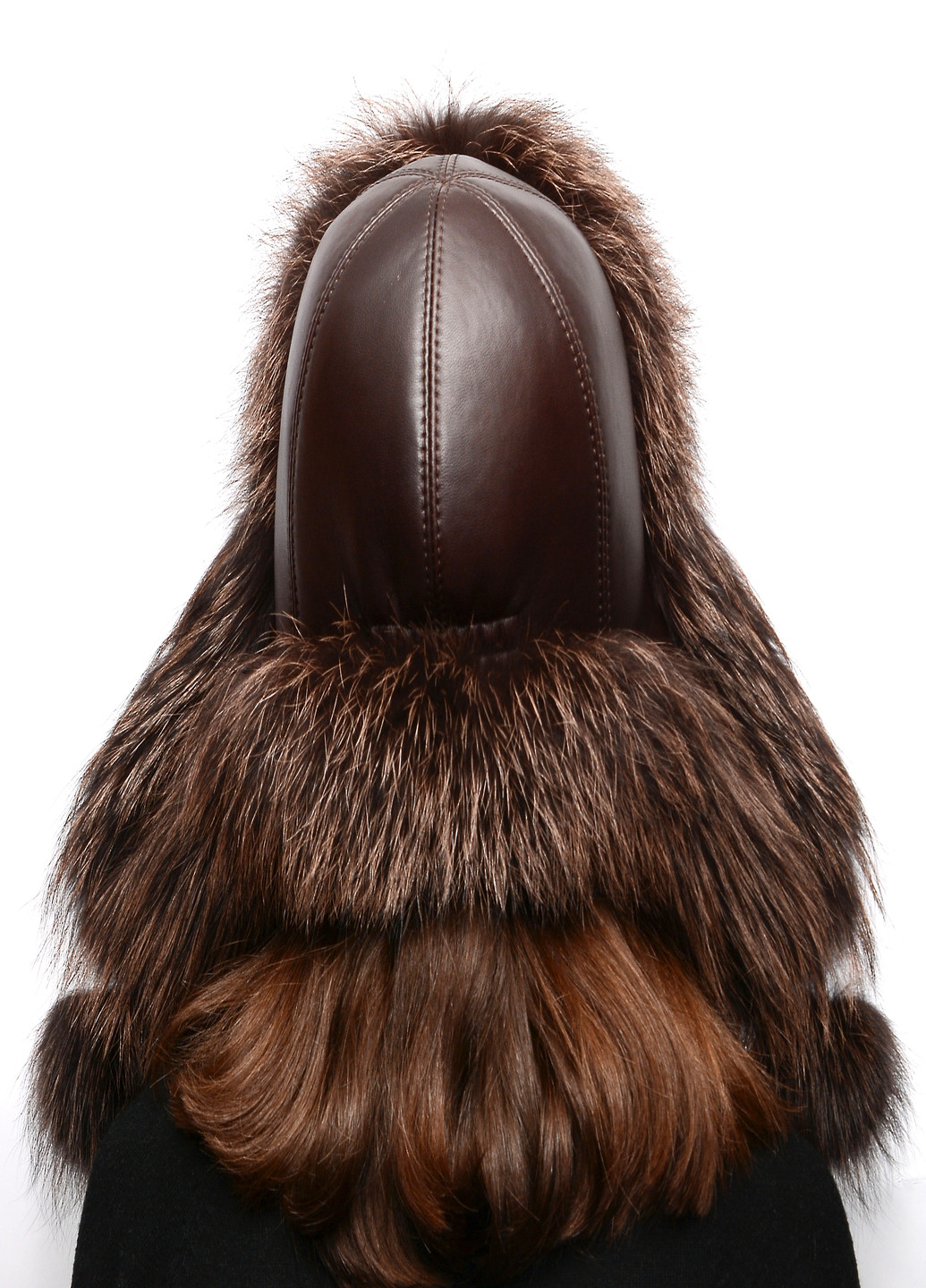 Женская меховая шапка ушанка из чернобурки Меховой Стиль ушанка (212020594)