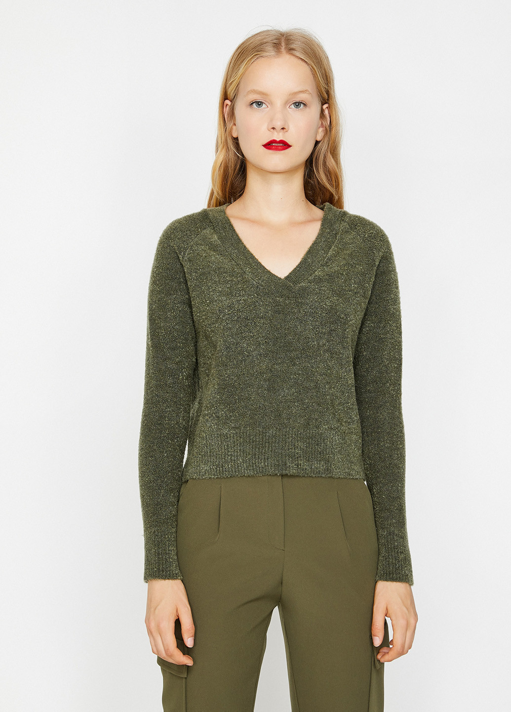 Темно-зелений демісезонний пуловер пуловер KOTON
