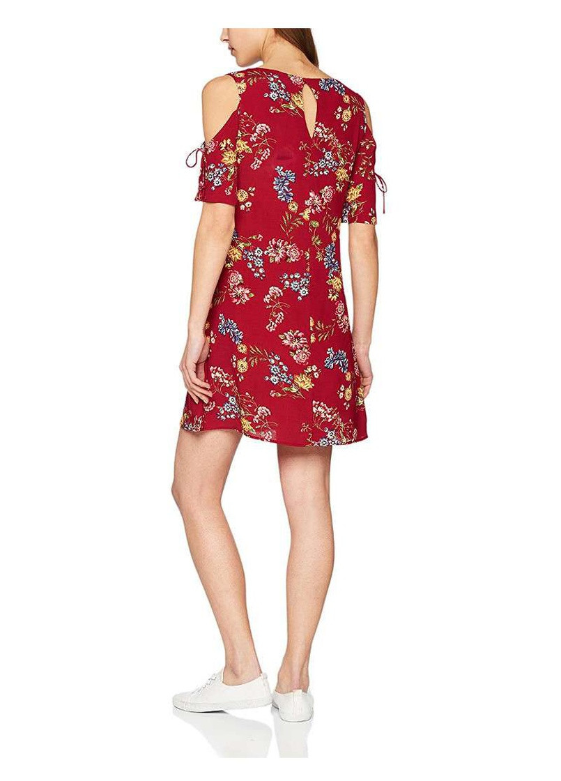 Темно-красное кэжуал платье Springfield с цветочным принтом