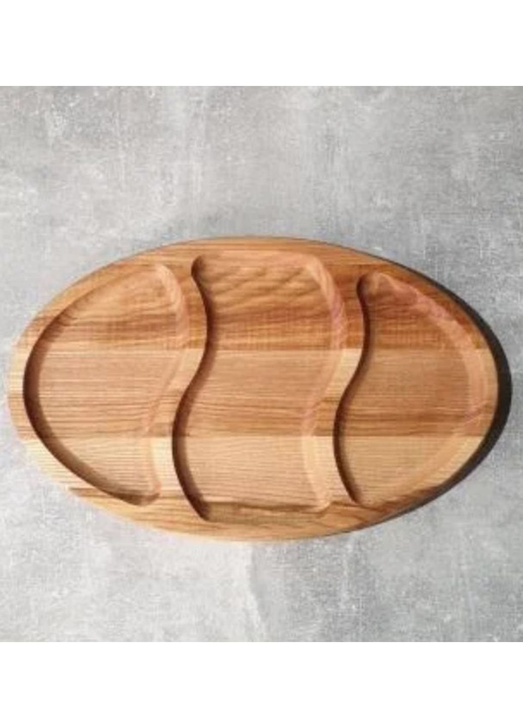 Менажниця овальна Дерево Карпат Т-25-Дуб 3 секції 30х45 см No Brand (253868458)