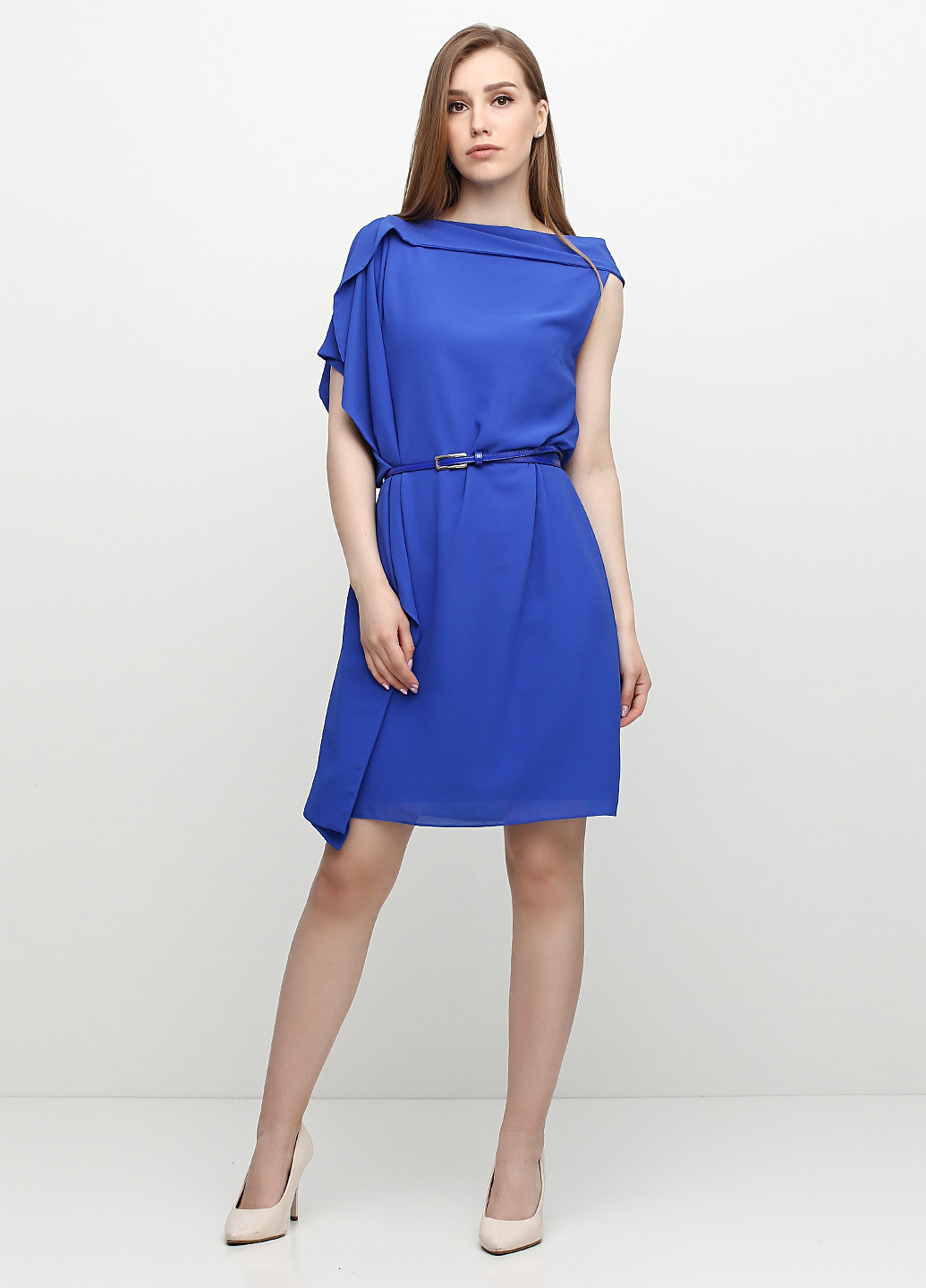 Синее деловое платье короткое Nenette однотонное