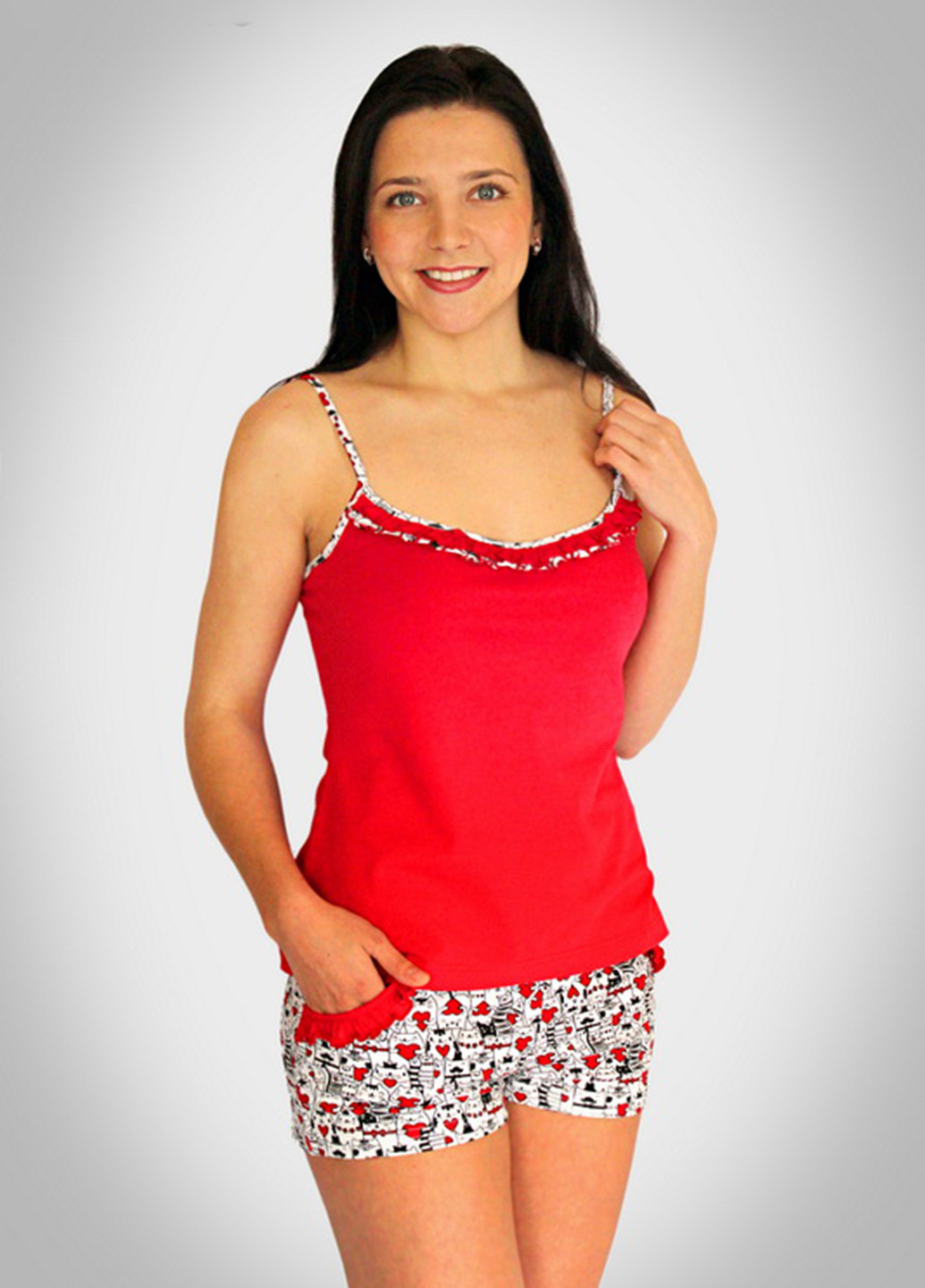 Красный демисезонный комплект (майка, шорты) Nautic