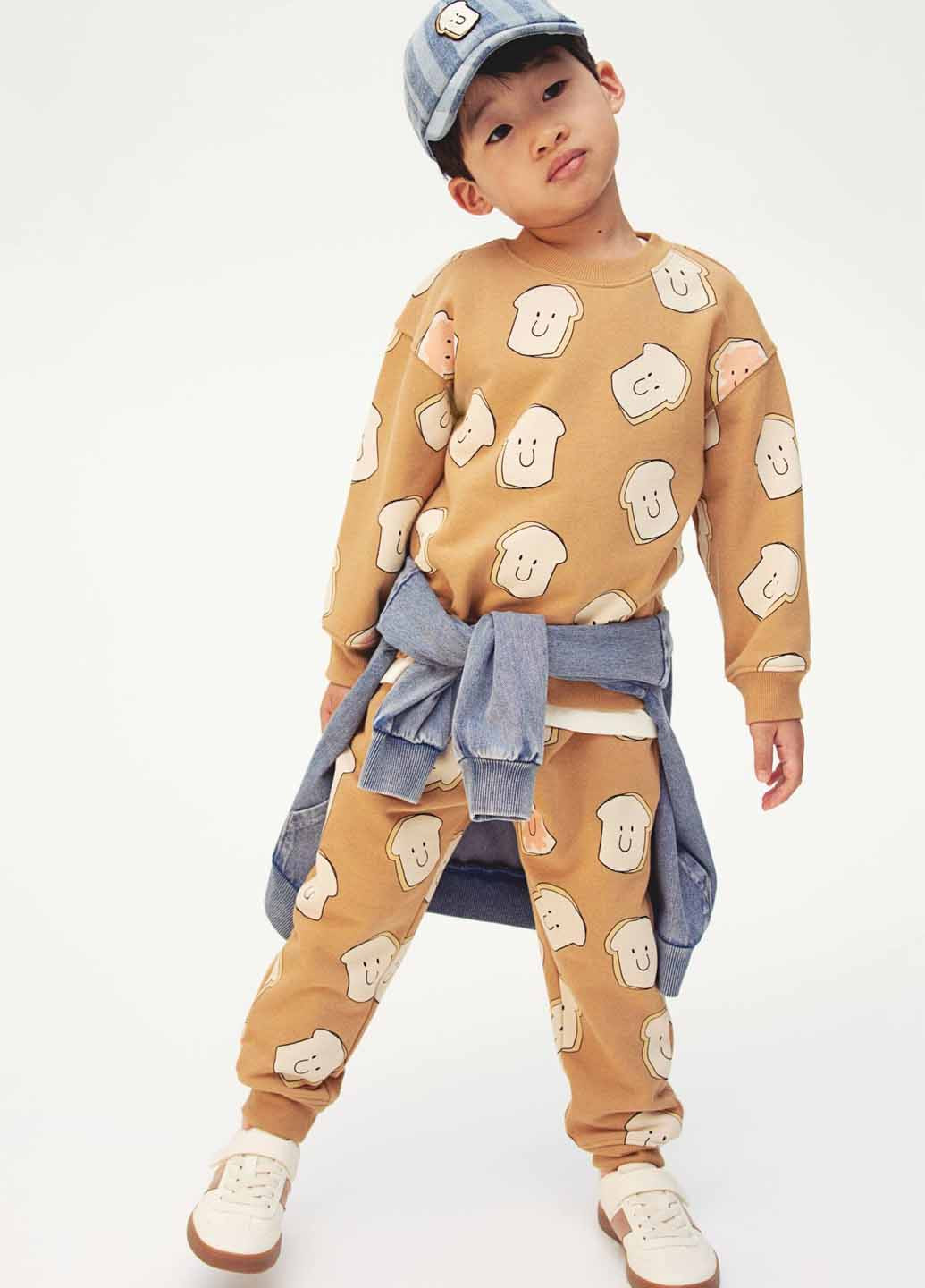 Темно-бежевые кэжуал демисезонные брюки джоггеры H&M