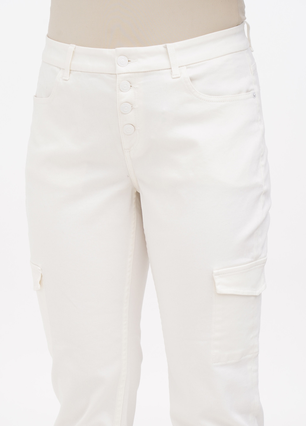 Белые кэжуал демисезонные карго брюки Comma