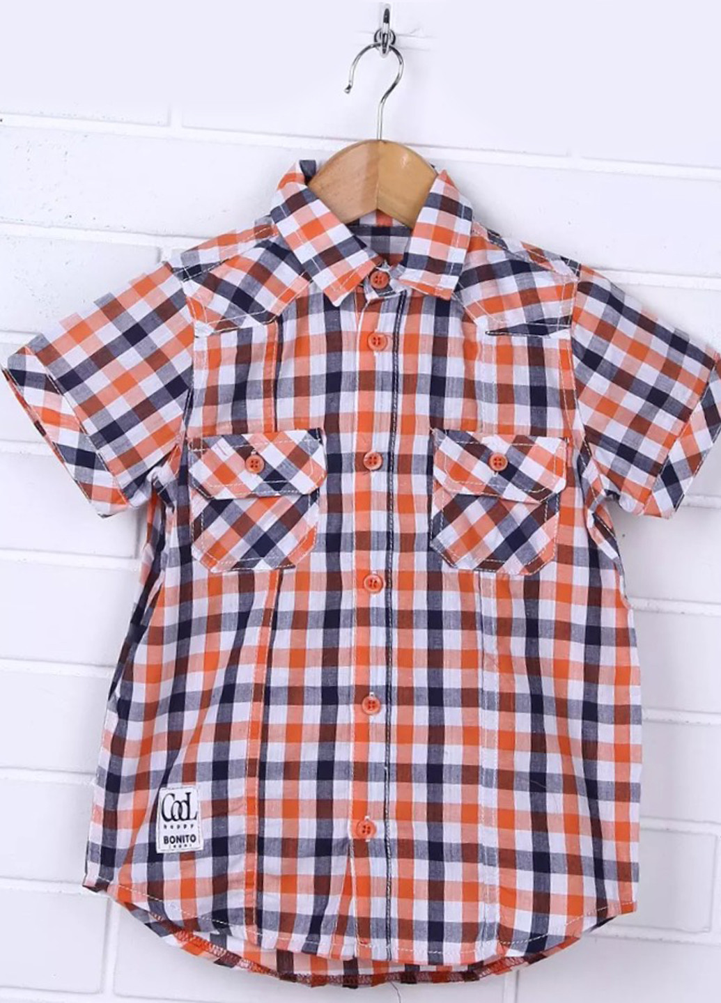 Оранжевая кэжуал рубашка в клетку Bonito