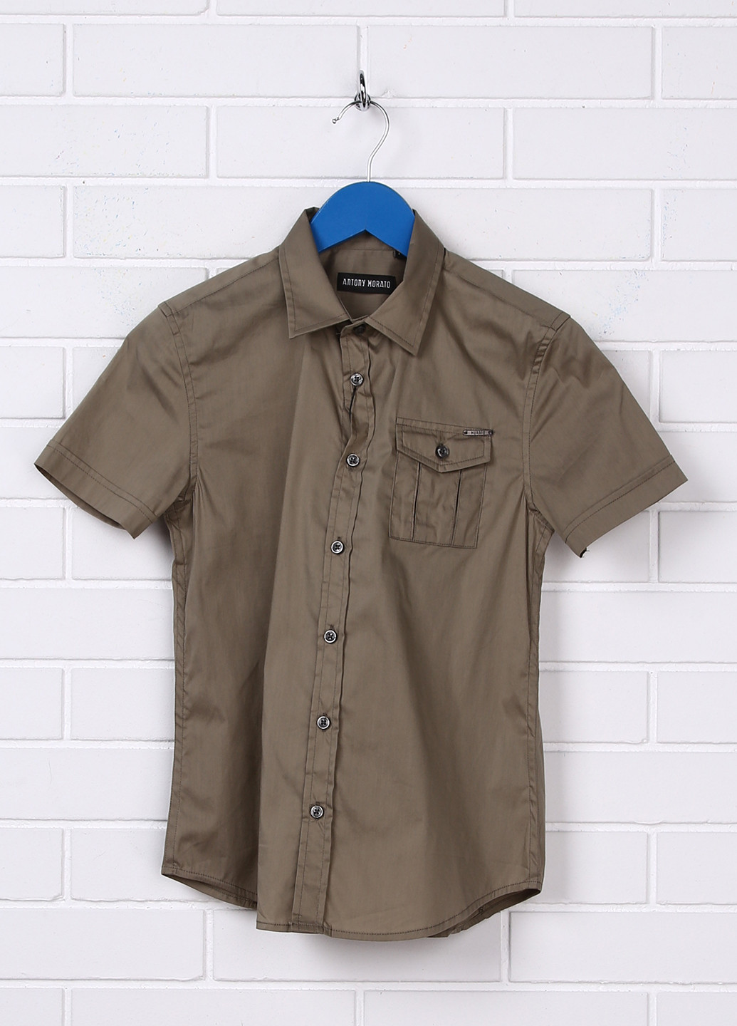 Оливковковая (хаки) кэжуал рубашка Antony Morato с коротким рукавом