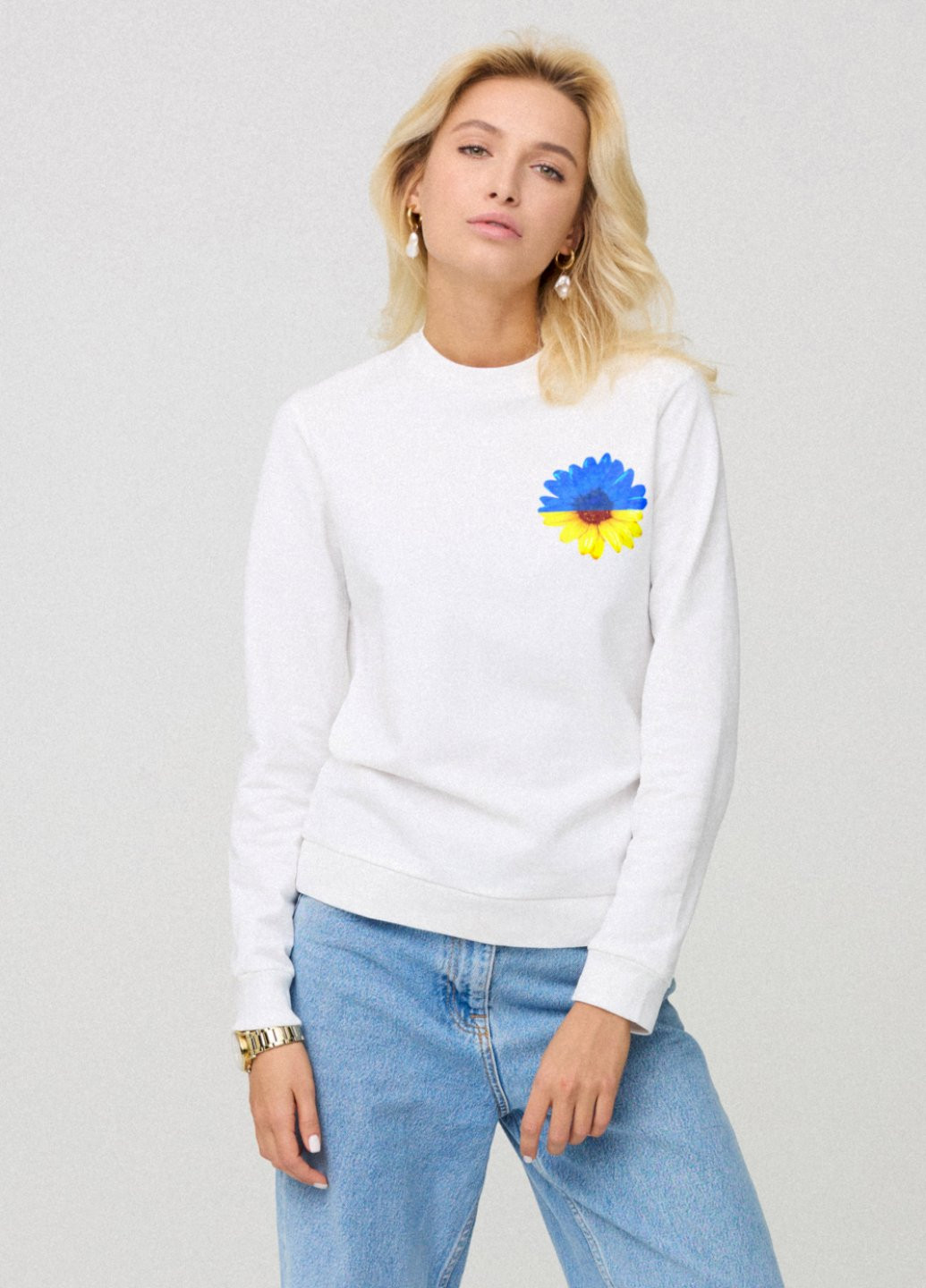 Белый світшот жіночій basic /no flis/ YAPPI (254658651)