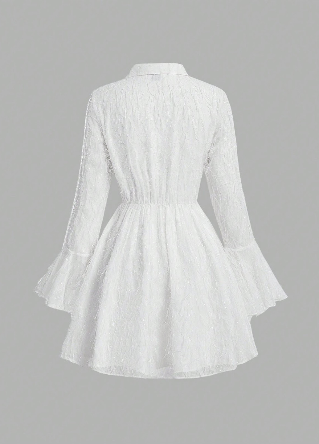 Белое коктейльное платье клеш, рубашка SHEIN однотонное