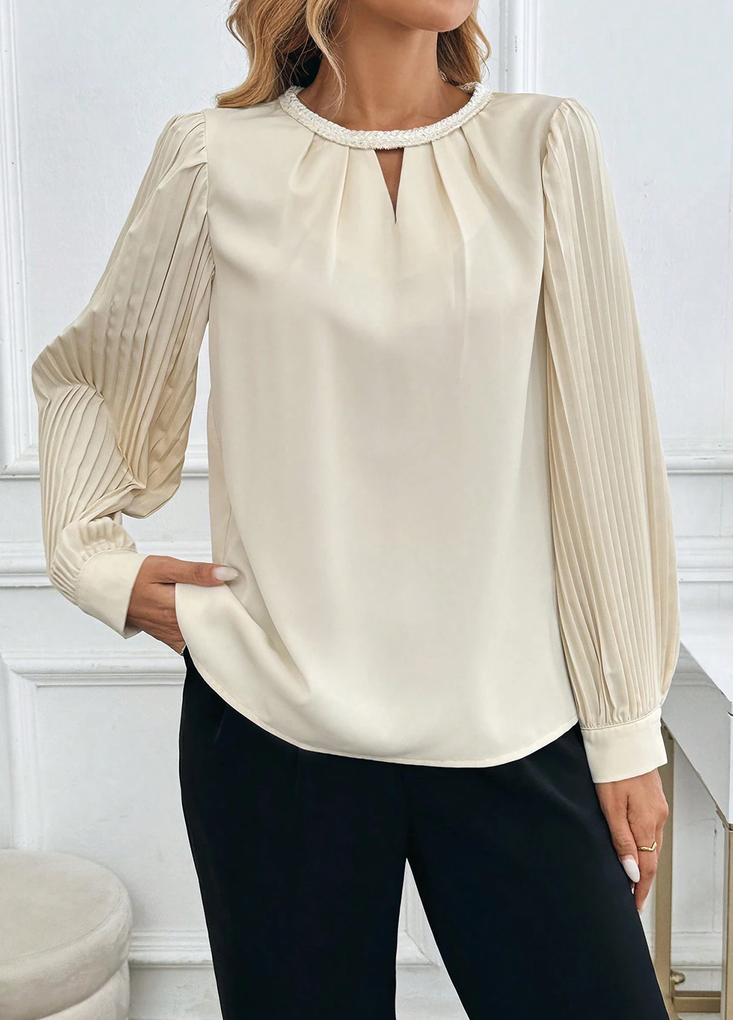 Кремовая блуза SHEIN