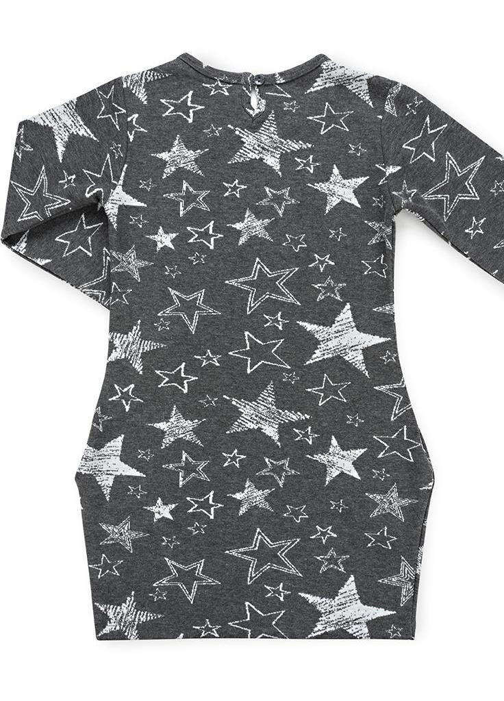 Серое платье со звездочками (11580-152g-gray) Breeze (205773426)