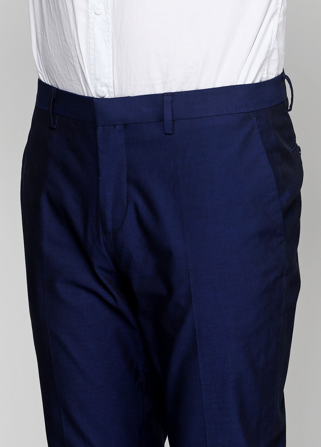 Темно-синие классические летние со средней талией брюки Pier One