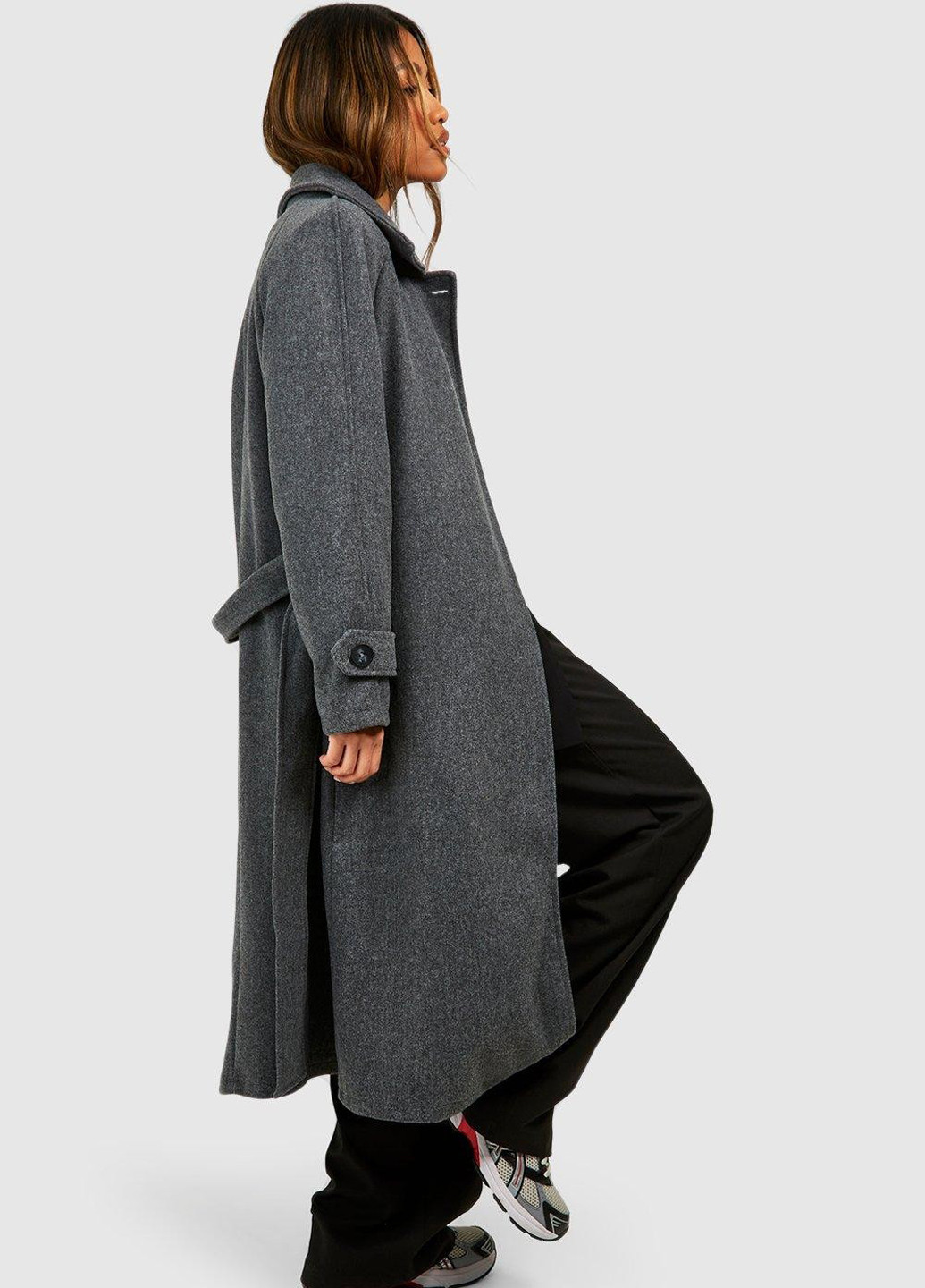 Сіре демісезонне Пальто Boohoo