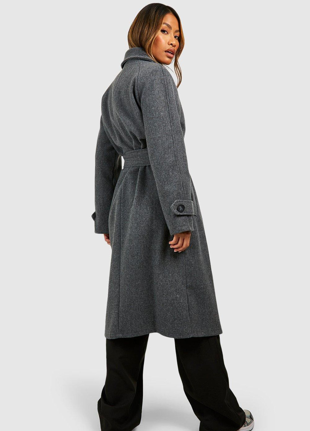 Сіре демісезонне Пальто Boohoo