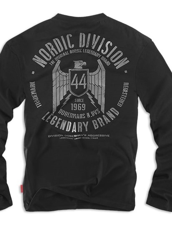 Черный демисезонный кэжуал лонгслив Dobermans Aggressive