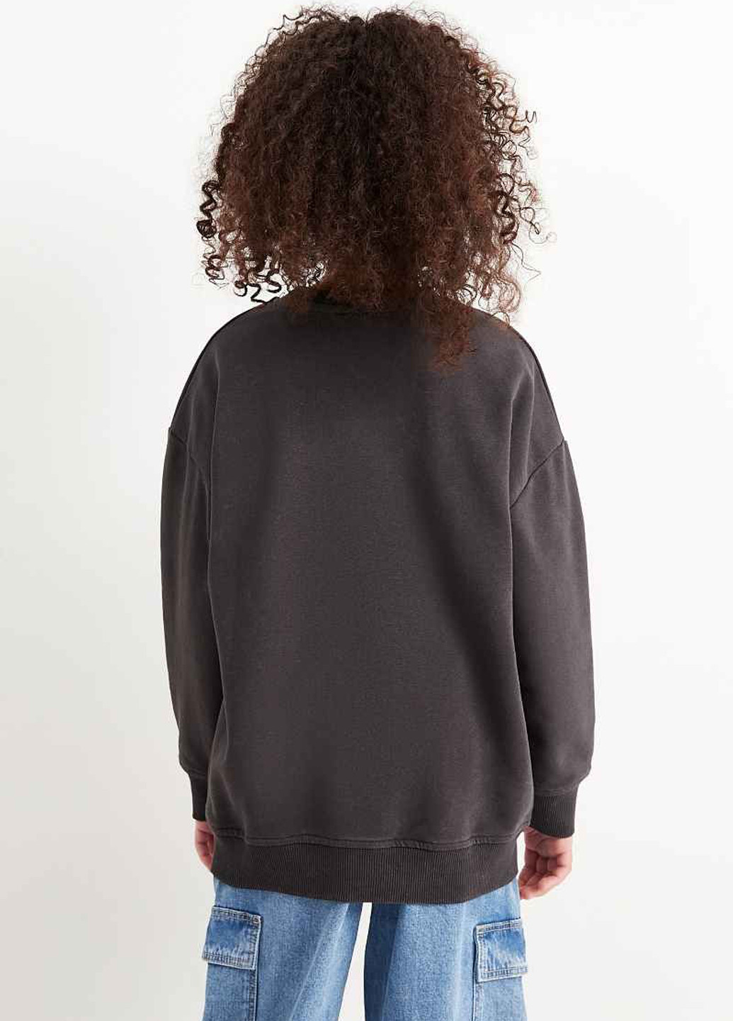 C&A свитшот рисунок черный кэжуал, спортивный хлопок