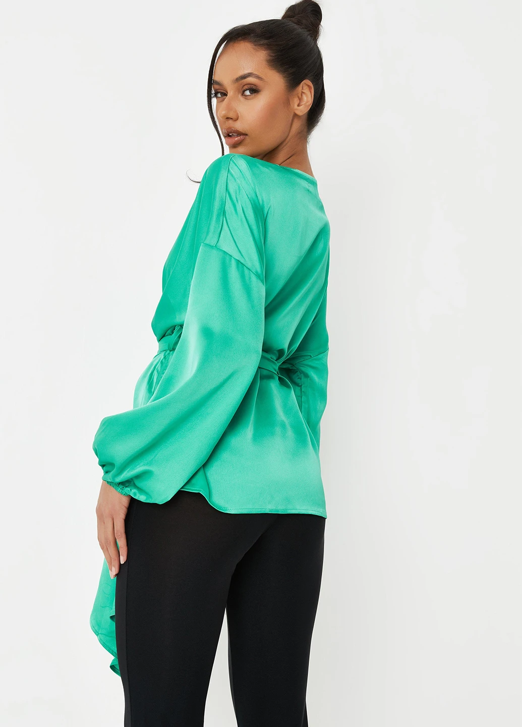Бирюзовая блуза на запах Missguided
