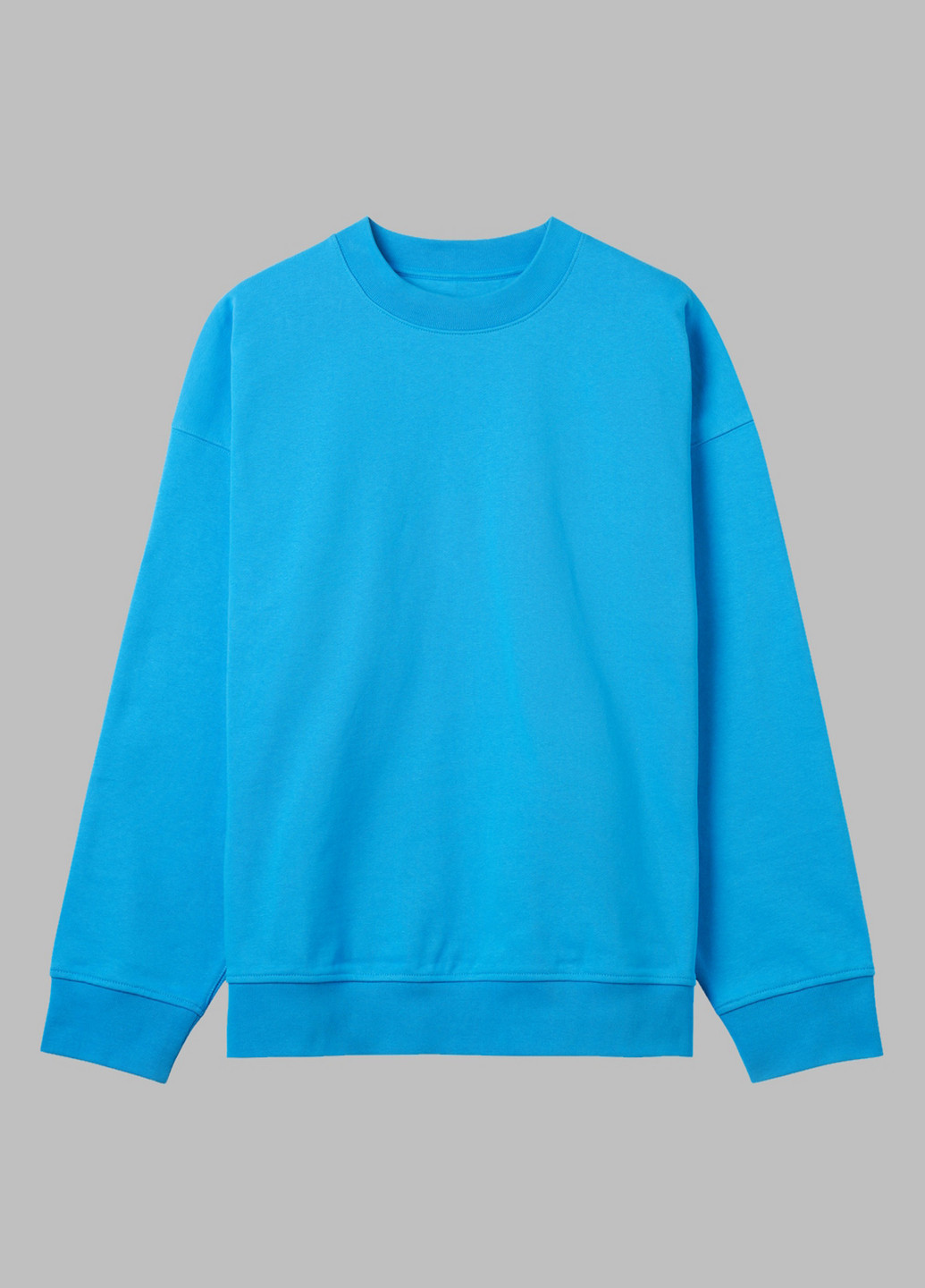 Голубой свитшот H&M однотонный без декора (366276655)