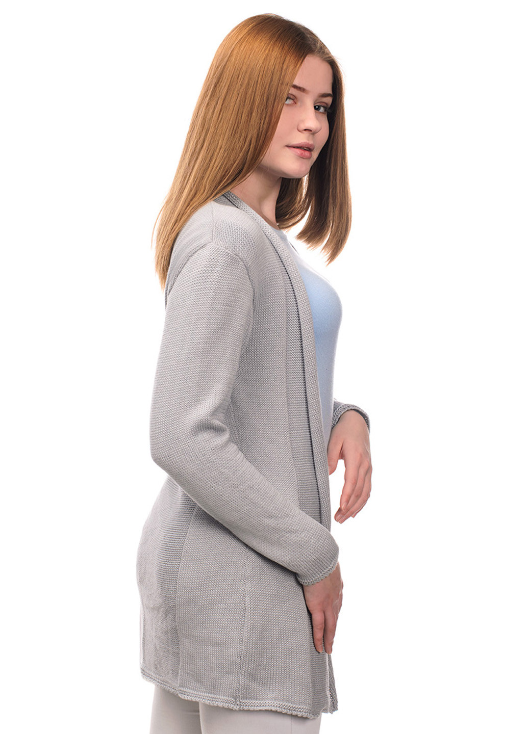 Светло-серый демисезонный кардиган SVTR