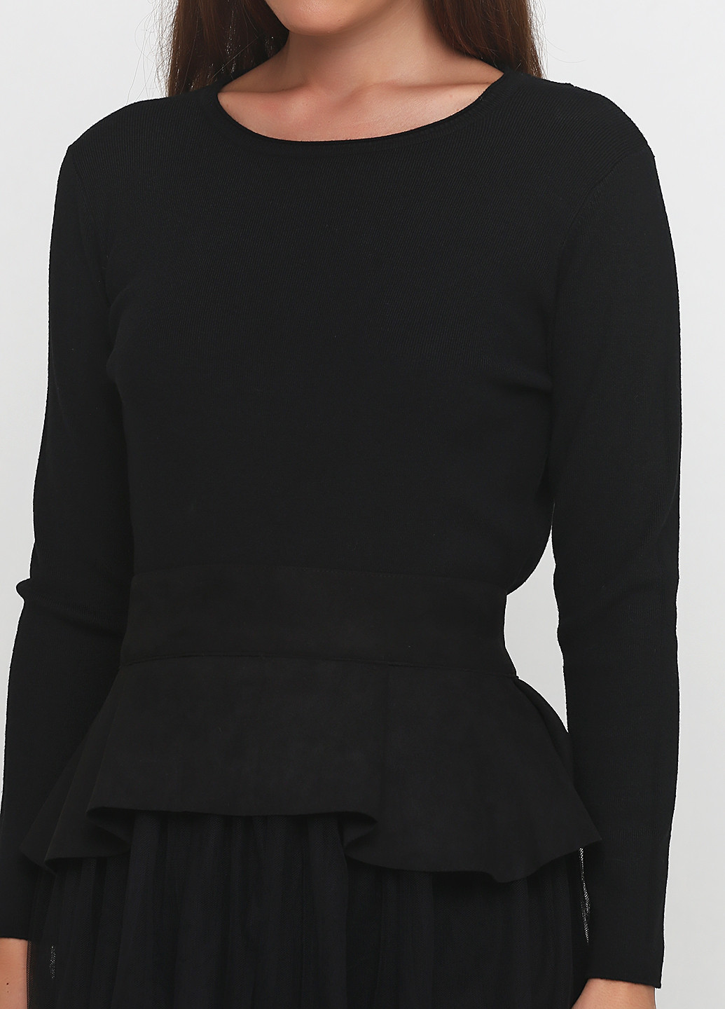 Черное кэжуал платье футляр Beauty Women однотонное