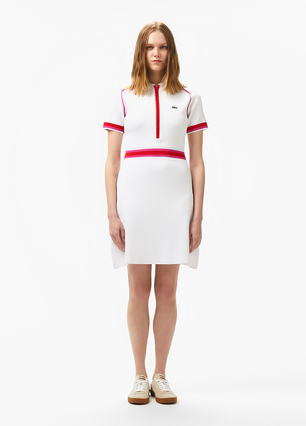 Білий кежуал сукня поло Lacoste однотонна