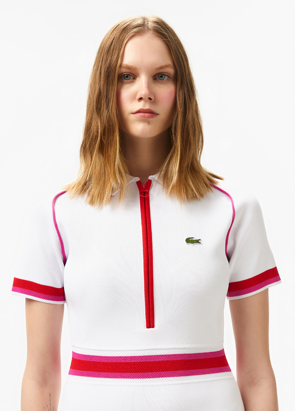 Білий кежуал сукня поло Lacoste однотонна