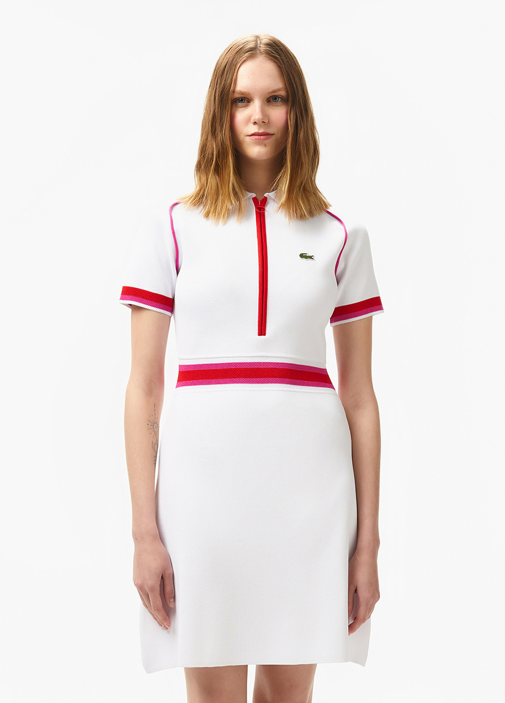 Білий кежуал сукня поло Lacoste однотонна