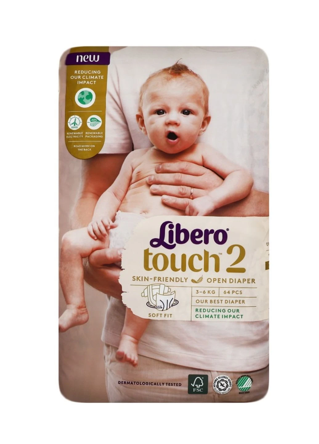 Подгузники Touch 2 (3-6 кг), 64 шт Libero (248204665)