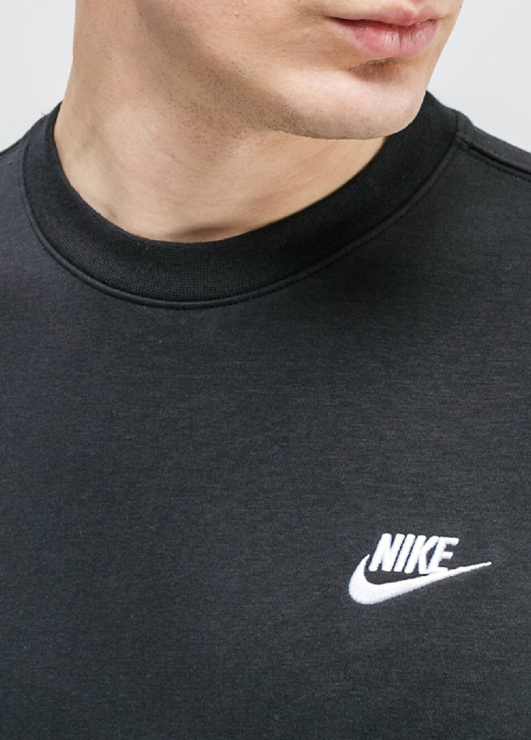 Свитшот BV2662-010_2024 Nike - Прямой крой однотонный черный кэжуал полиэстер, трикотаж - (270842907)