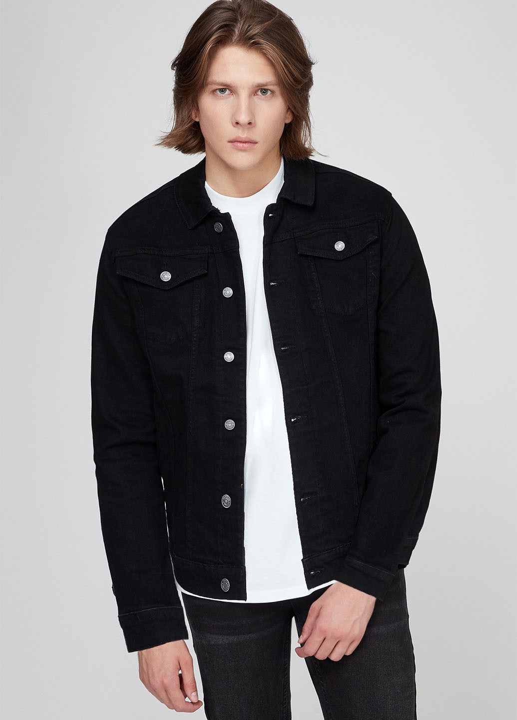 Чорна демісезонна куртка Denim Project