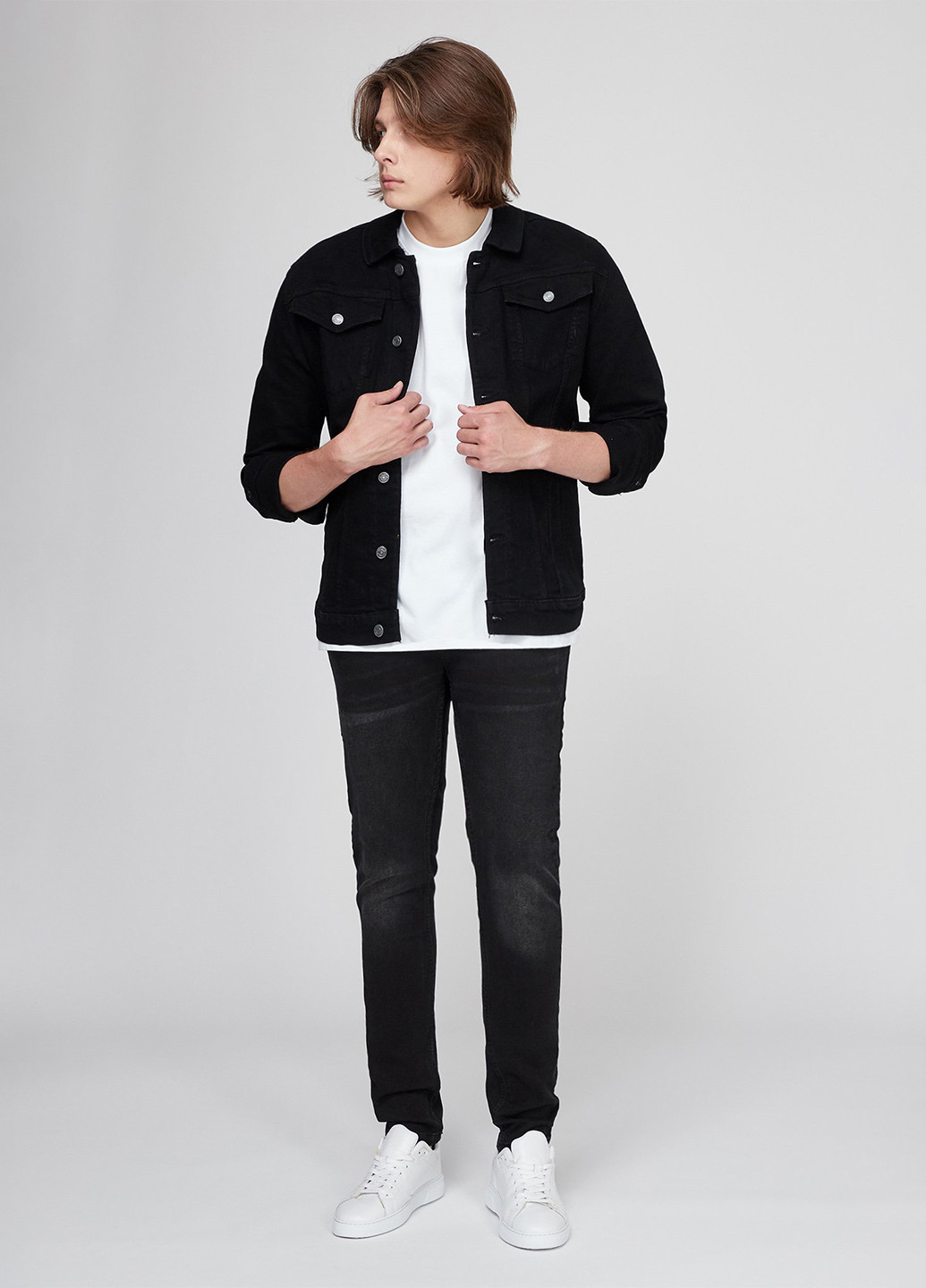 Чорна демісезонна куртка Denim Project