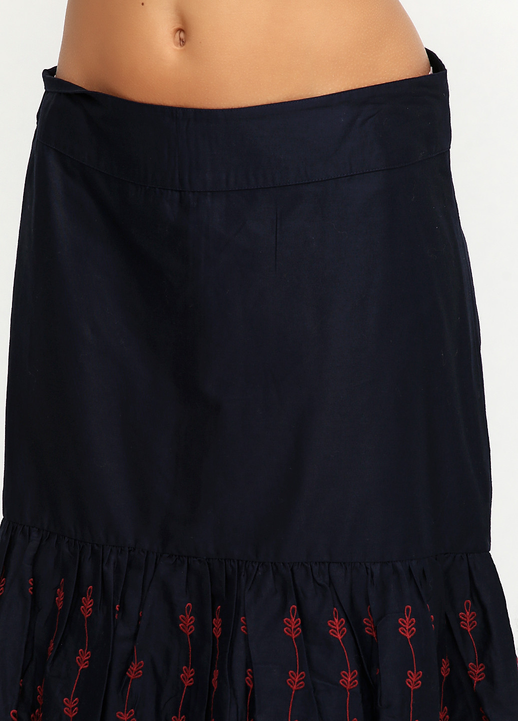 Костюм ( блуза, юбка) Zero юбочный цветочный тёмно-синий кэжуал