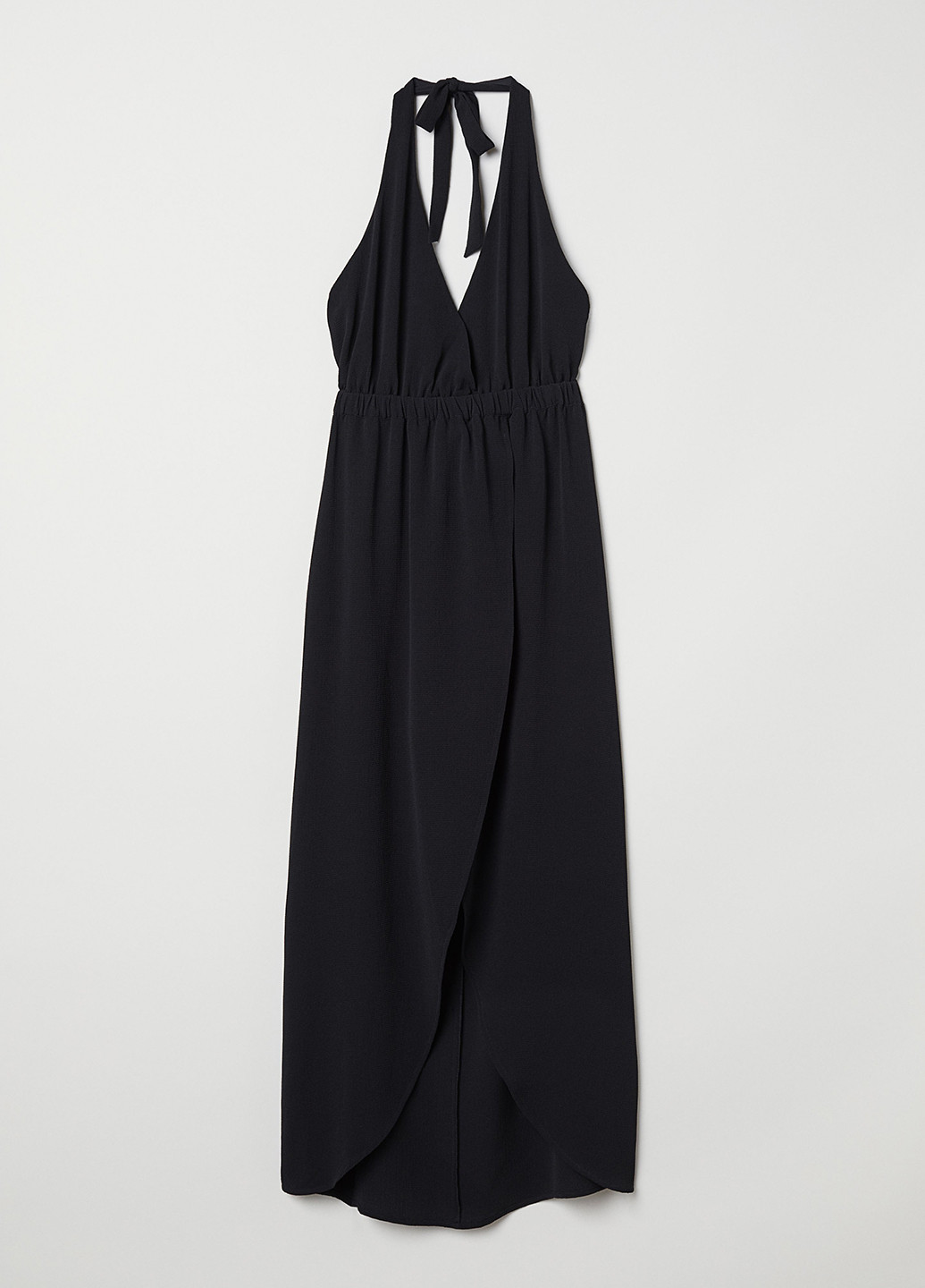 Чорна кежуал сукня на запах, з відкритою спиною H&M