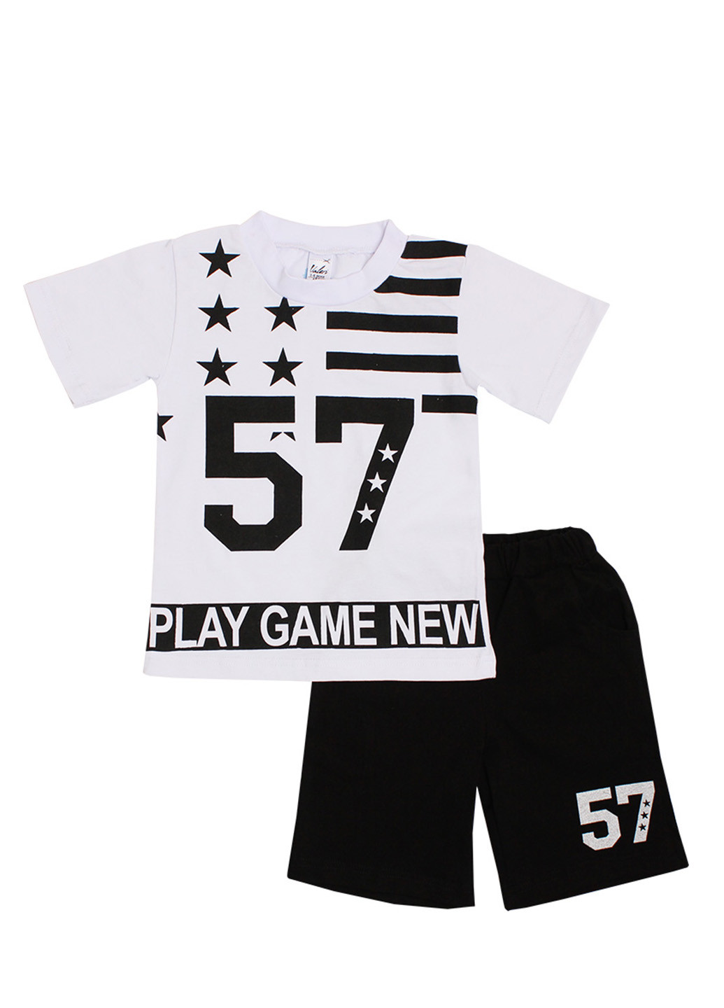 Черно-белый летний комплект (футболка, шорты) Валери-Текс