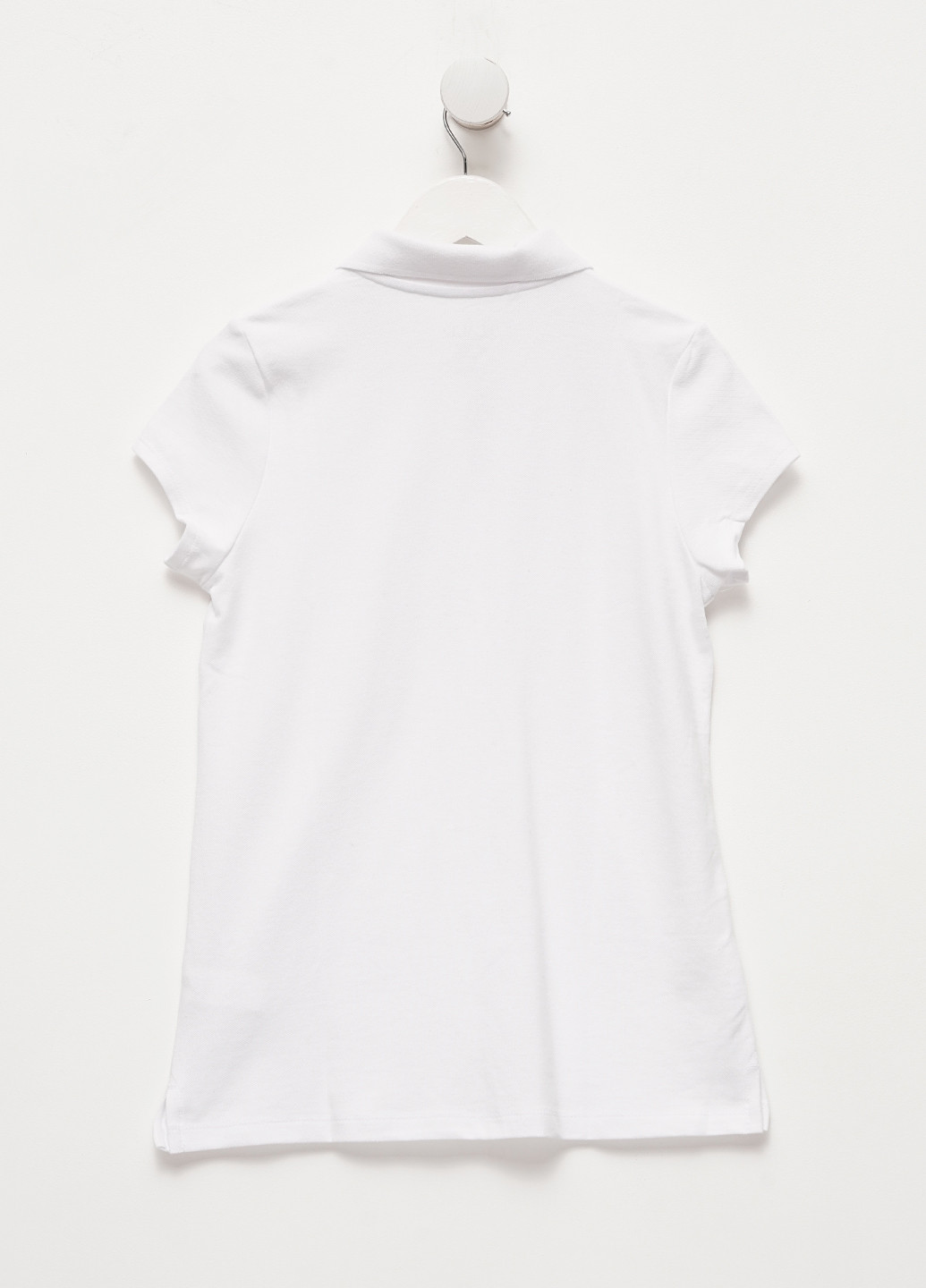 Белая детская футболка-поло для девочки Place однотонная