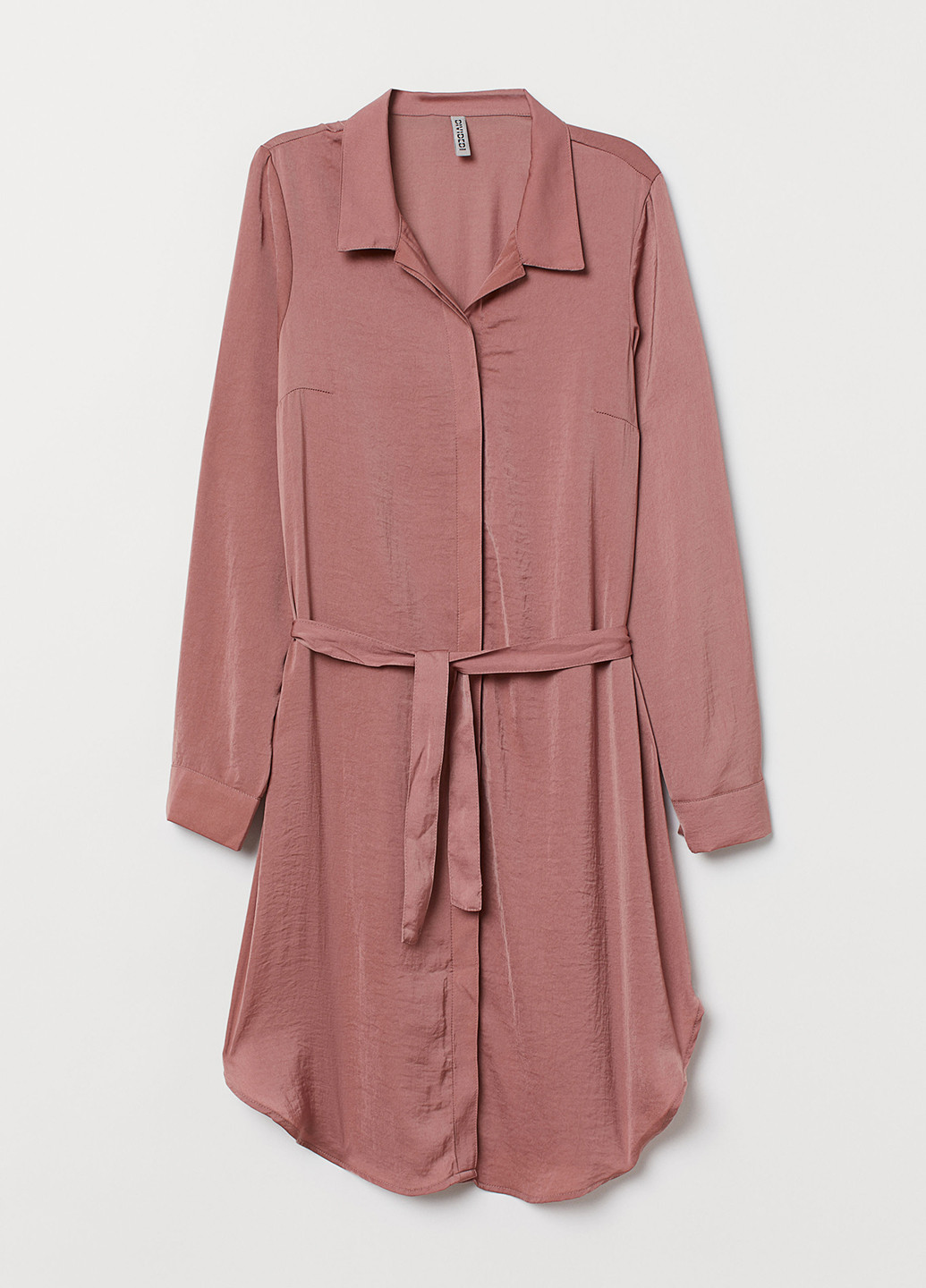 Темно-розовое кэжуал платье рубашка H&M