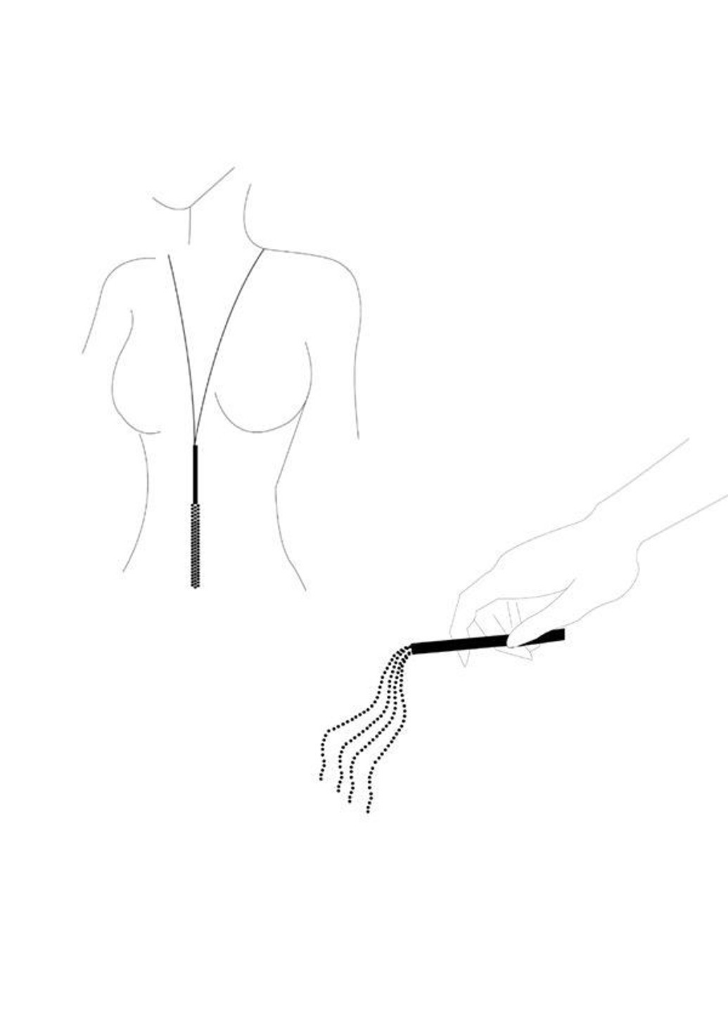 Ланцюжок-батіг на шию MAGNIFIQUE Necklace Whip - Gold, прикраса для тіла Bijoux Indiscrets (255247654)