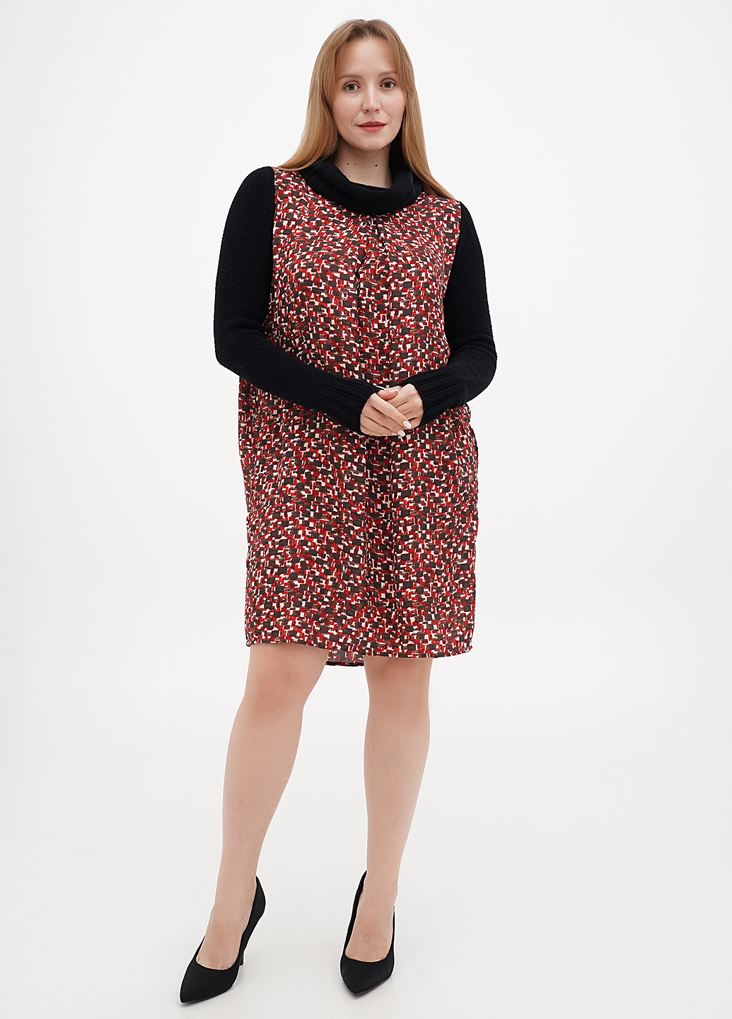 Комбінована кежуал сукня Sassofono з абстрактним візерунком