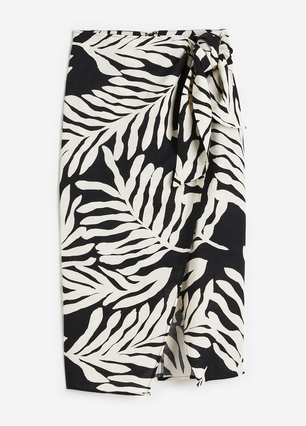 Черно-белая кэжуал с рисунком юбка H&M на запах