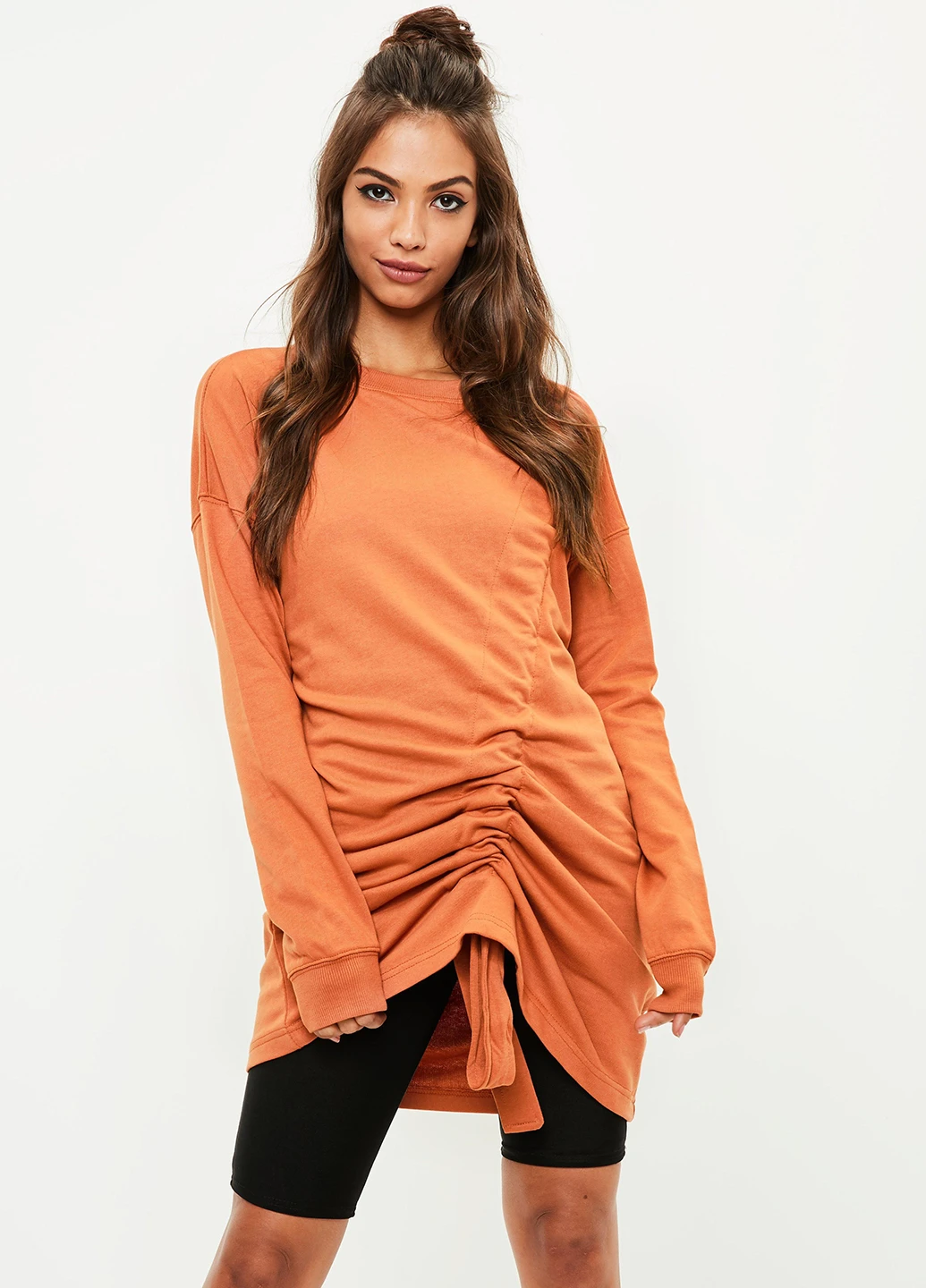 Оранжевое кэжуал платье Missguided однотонное