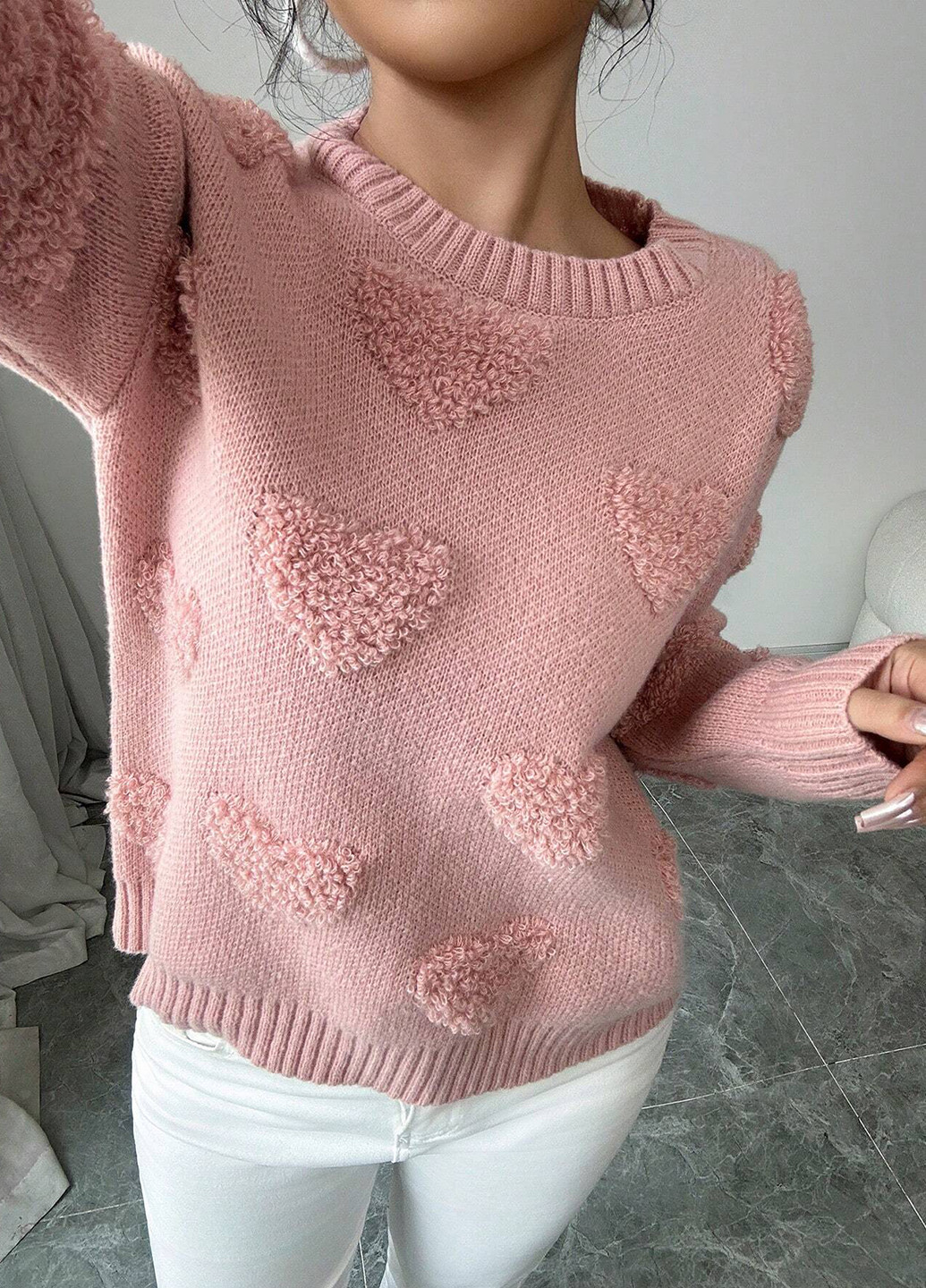 Світло-рожевий демісезонний джемпер джемпер SHEIN