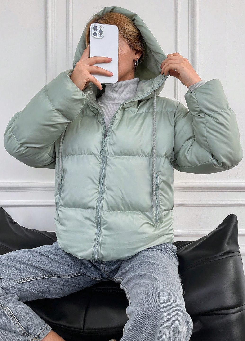 М'ятна зимня куртка куртка-ковдра SHEIN