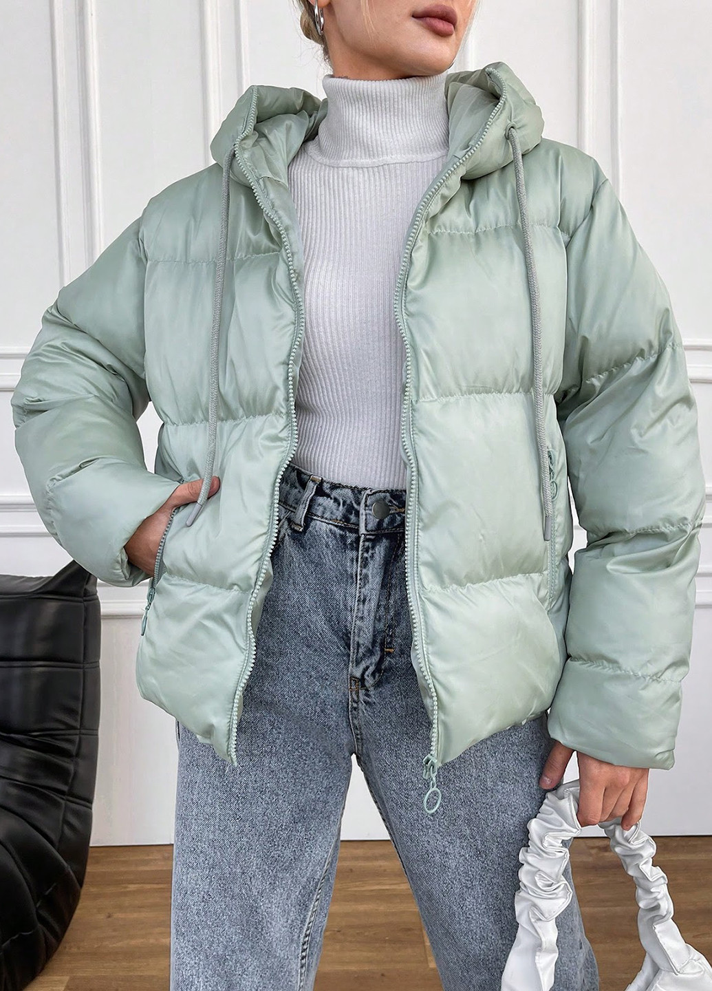 М'ятна зимня куртка куртка-ковдра SHEIN