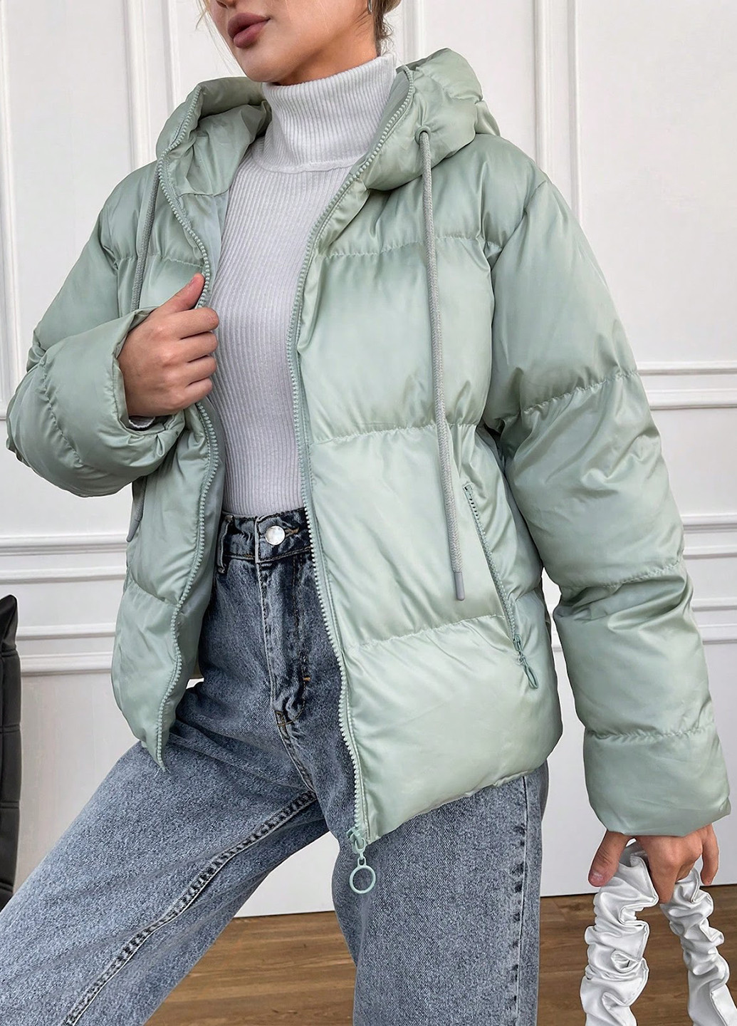 М'ятна зимня куртка куртка-ковдра SHEIN