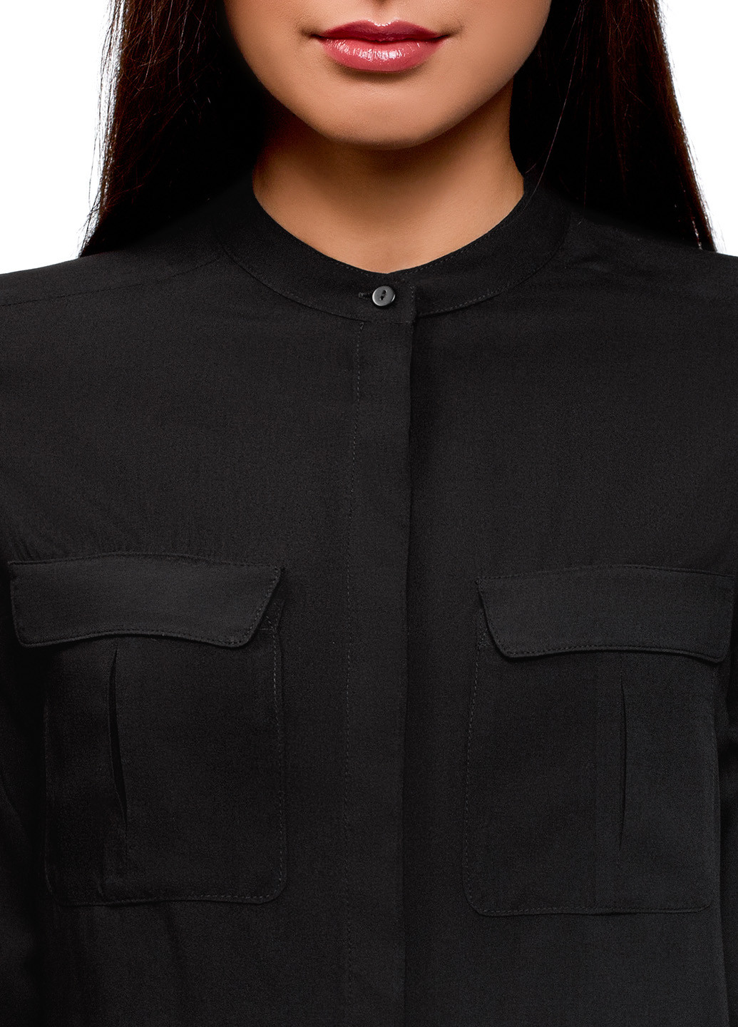 Черная демисезонная блуза Oodji