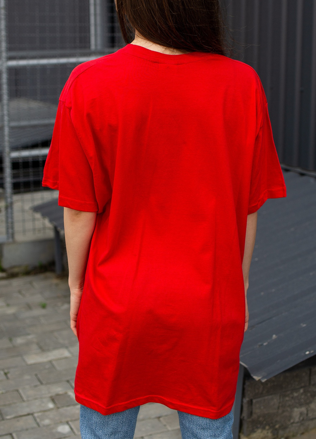 Красная демисезон оверсайз футболка Without Basic
