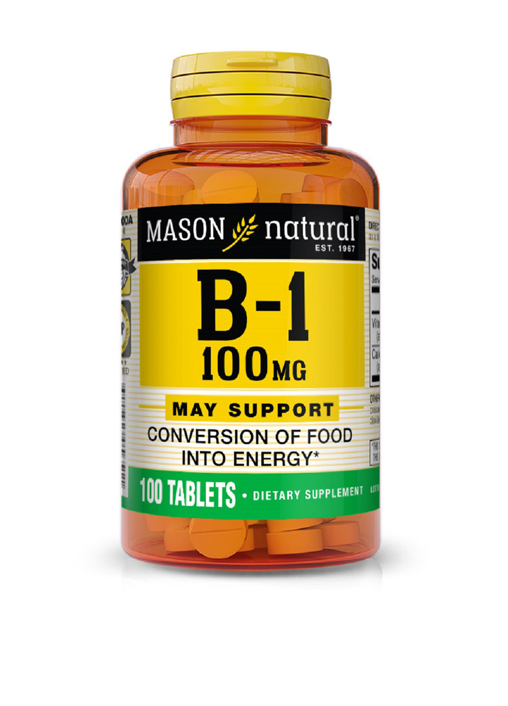 Вітамін B1 100 мг (100 табл.) Mason Natural (251206253)