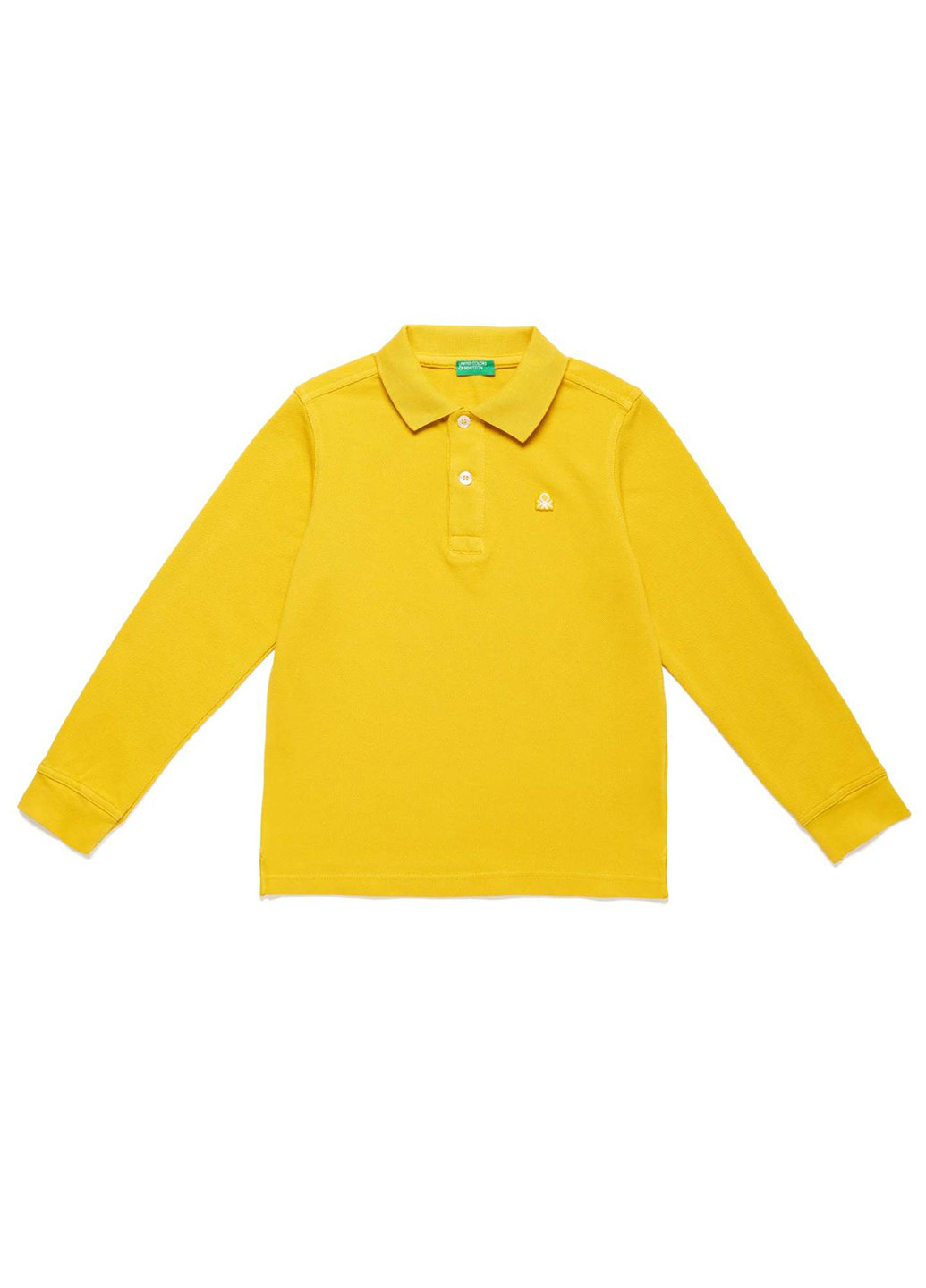 Желтая детская футболка-поло для мальчика United Colors of Benetton с логотипом