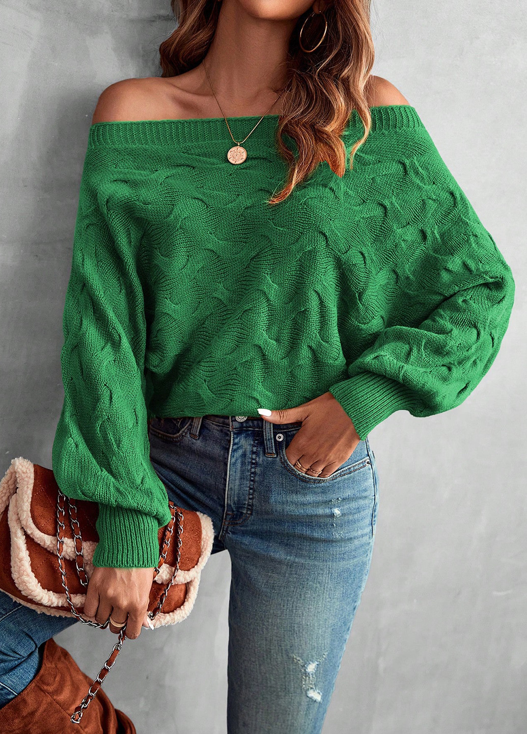 Зелений демісезонний светр SHEIN