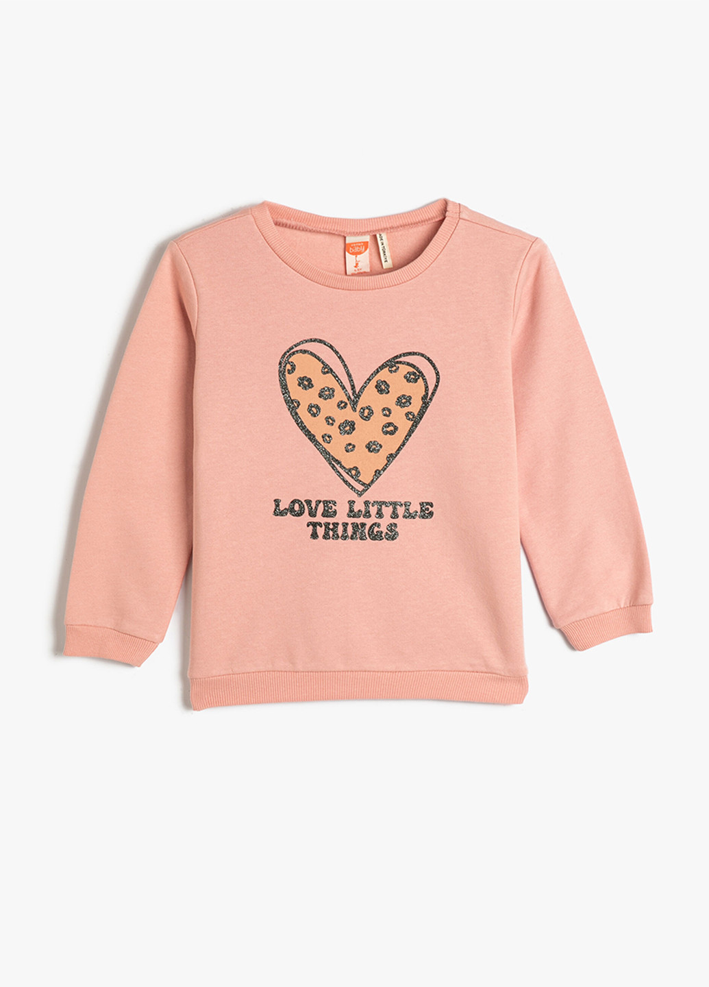 KOTON світшот сердечка рожевий кежуал бавовна, трикотаж